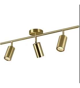 RİOLİGHT LED 1 SPOT,LED AVİZE ESKİTME GÖVDE 3XGU10 DUYLU GÜN IŞIĞI 360 DERECE HAREKETLİ BAŞLIK SPOT (Eskitme Altın)