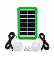 6V 3.5W Solar Panel Sistemli Taşınabilir Aydınlatma Seti – 2 LED Ampullü Kamp Lambası