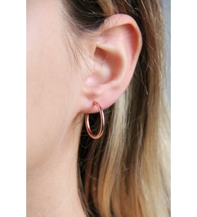 925 Ayar Gümüş Rose 16 mm Halka Küpe - K094101