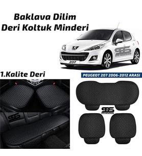 Peugeot 207 2006-2012 Arası Siyah Deri Oto Koltuk Minderi