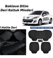 Peugeot 207 2006-2012 Arası Siyah Deri Oto Koltuk Minderi