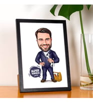 Kişiye Özel Tamir İşleri Seven Erkek Karikatürlü Resim Çerçevesi