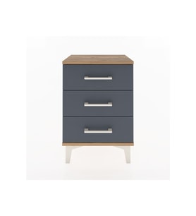Arges Komodin 3 Çekmeceli 44x30x64 Çam-Antrasit