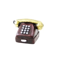 Ankesörlü Telefon Tasarımlı Vintage Dekoratif Biblo - Reçine Malzeme