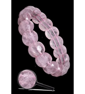 Sertifikalı Pembe Kuvars Taşı Doğal Taş Rolex Bileklik