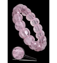 Sertifikalı Pembe Kuvars Taşı Doğal Taş Rolex Bileklik (Çok Renkli)
