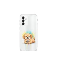 Samsung Galaxy M13 ile Uyumlu Splash Köpek Tasarımlı Şeffaf Silikon Kılıf