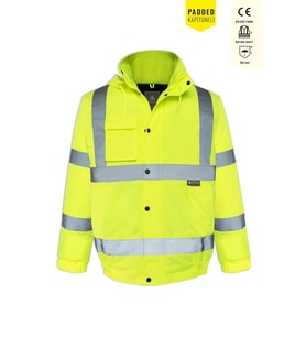 Olympus Essential Hi Vis Bomber Lined Reflektörlü Kışlık Mont Su Geçirmez Soğuk Hava Koruyucu