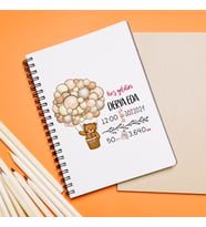 Hoş Geldin Bebek Tasarımlı Defter Kişiye Özel