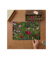 Rengarenk Kır Çiçekleri Tasarımı 240 parça Ahşap Puzzle Ahşap Kutuda MP05485