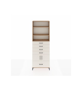 Arges Dolap 4 Raflı 5 Çekmeceli 2 Kapaklı 88x30x243 Çam-Aytaşı