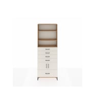 Arges Dolap 4 Raflı 5 Çekmeceli 2 Kapaklı 88x30x243 Çam-Aytaşı