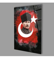 Atatürk Silüet Cam Tablo