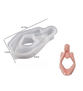SİLİKON KALIP İTHAL DÜŞÜNEN ADAM FİGÜR OBJE TAŞ TOZU KALIP EPOKSİ REÇİNE KALIP NO: 2 HB140-0119 (Beyaz)