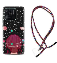 Xiaomi Redmi Note 7 8 9 Pro 10 2022 10 Pro 10S Kılıf Boyun Asklı Rasta Silikon Space Woman 1311
