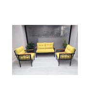 İnci Balkon-bahçe-ofis-kafe- Çay Seti-koltuk Oturma Takımı-oturma Grubu Çstakımlazer (Sarı)