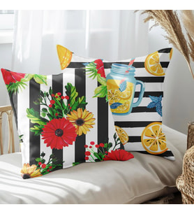 eJOYA Modern Tasarımlı 2'li Yastık İçi Ve Kırlent Kılıfı 45cm 113482