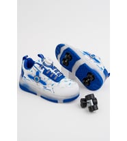 Çocuk Patenli 4 Tekerlekli Mavi Spor Işıklı Paten Ayakkabı - Tekerlekli Sneakers SeferiPaten