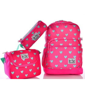 Coral High 23113 Kalp Desenli 3'lü Okul Çantası Seti