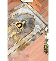 EVDEYA Dijital Baskılı Yıkanabilir Mermer Desen Hediyelik Namazlık Seccade 70x130, Seccade-36-gold, (Gold)