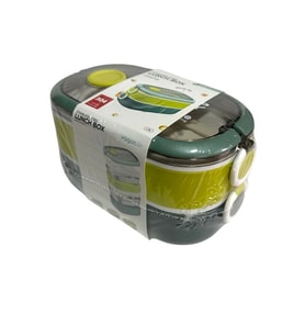 VAGONLİFE ÇELİK YEMEK KABI 2 KATLI LUNCH BOX 900ml - VGN6729 YEŞİL-SARI