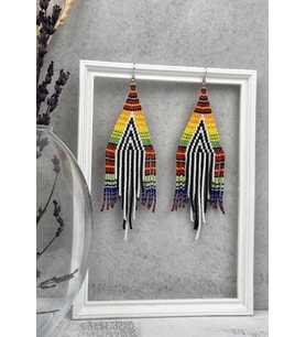 HANDMADE ETNİK DESEN TASARIM BONCUK KÜPE