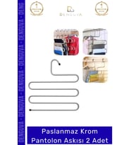 #PantolonAskısı Dayanıklı Elbise Dolabı Düzenleyici Kaymaz Kavramalı Paslanmaz Krom Pantolon Askısı