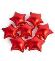 Kırmızı Yıldız Folyo Balon 25 x 28 cm 6 Adet