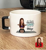 Kişiye Özel Karikatürlü Pilates Lover Lüks Fincan Doğum Günü Hediyesi