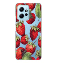 Redmi Note 12 4G Uyumlu Çilek Desenli Şeffaf Telefon Kılıfı