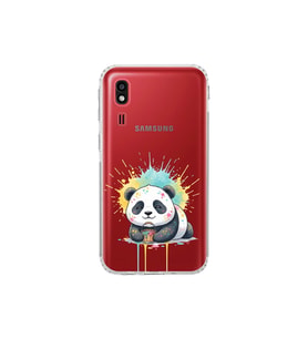 Samsung Galaxy A2 Core ile Uyumlu Splash Panda Tasarımlı Şeffaf Silikon Kılıf