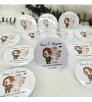 15 Adet Gelin Damat Baskılı Metal Açacak Magnet Nikah Hatırası-