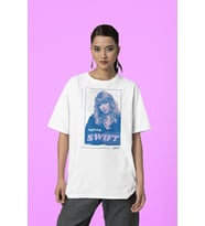 Reputation Şarkıcı Taylor Swift Baskılı Oversize Tişört