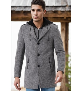PLT8406 DEWBERRY ERKEK PALTO-DESENLİ GRİ-5