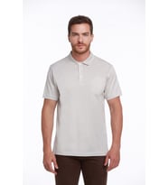Hatemoğlu Gri Regular Fit %100 Pamuk Basic Merserize Polo Yaka Tişört (Kemik)