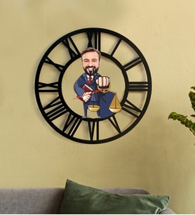 Kişiye Özel Avukat Karikatür 3D Ahşap Mdf Duvar Saati 84