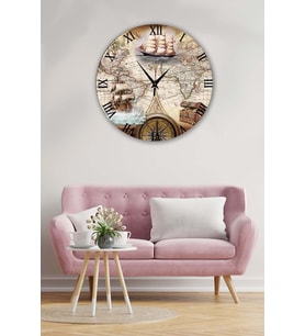 Bilge Retro Tasarımlı Duvar Saati 35x35cm (Baskılı)