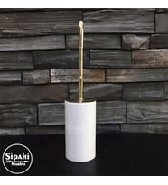 Sipahi Marble Beyaz Mermer Klozet Fırçalık