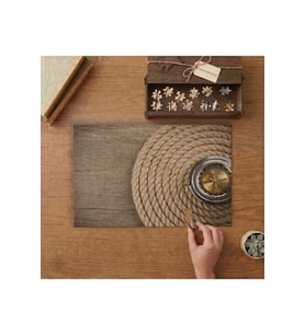 Gemici Halatı ve Pusula Tasarımı 240 parça Ahşap Puzzle Ahşap Kutuda MP00278