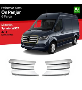 Mercedes Sprinter Uyumlu W907 Krom Ön Panjur Geniş Model 6 Parça 2018 Üzeri