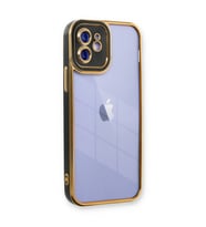 iPhone 12 Kılıf Liva Lens Silikon - Siyah