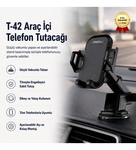 Araç İçi Telefon Tutacağı Vakumlu Sabit Stand Güçlü Tutuculu Kayıp Önleyici Aparat Tutucu