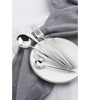 Çelik 30 Parça 6 Kişilik Gri Yemek Kaşık Çatal Bıçak Seti cin735by