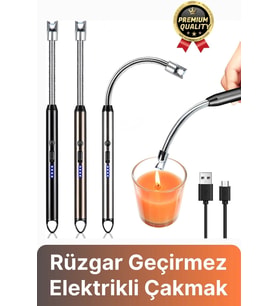 Özel Üretim Fonksiyonel USB Şarj Edilebilir Rüzgar Geçirmez Alevsiz Kamp Mum Metal Elektrikli Çakmak