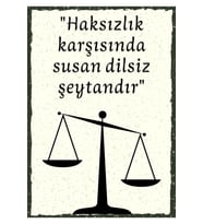 Haksızlık Karşısında Susan Dilsiz Şeytandır Retro Ahşap Poster