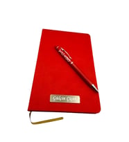İsme  Özel Kırmızı Defter Kalem Seti