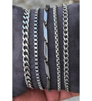 5 Adet Paslanmaz Çelik Bileklik Set Eşe Arkadaşa Sevgiliye Hediye scb75 (Metal)