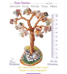 Sertifikalı Gerçek Renkli Hint Akiği Doğal Taşı Ağaç - Akik Plakalı (Çok Renkli)