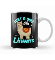 Funny Just A Girl Who Loves Llamas Cute Llama Kupa Bardak Porselen