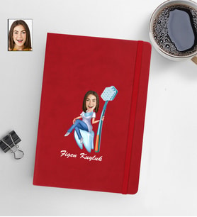 Kişiye Öze Kadın Model 13x21 Kırmızı Defter-23
